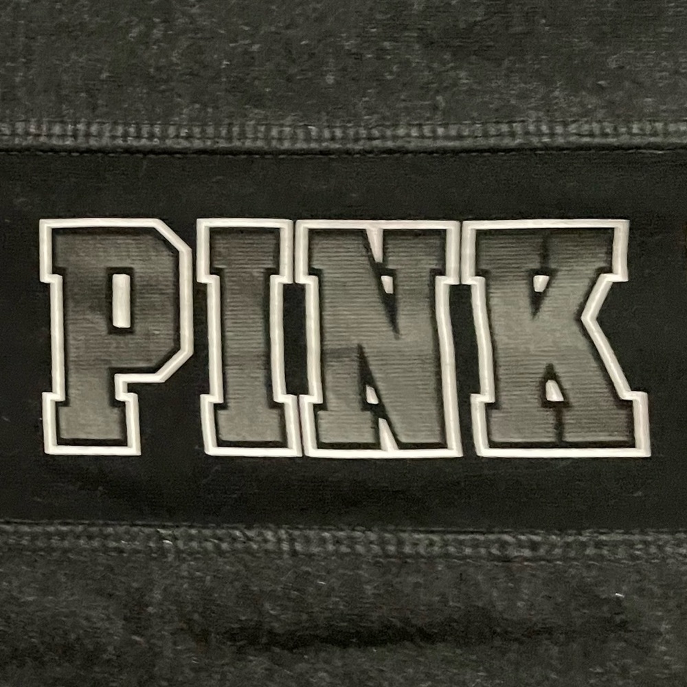 PINK Victoria's Secret Yoga Leggings Dark Heather Gray, Black, with Mesh Panels - Picture 9 of 11